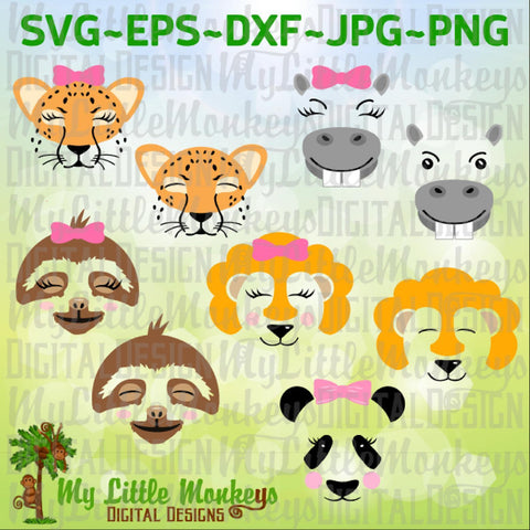 Download Zoo Animal Faces Bundle So Fontsy