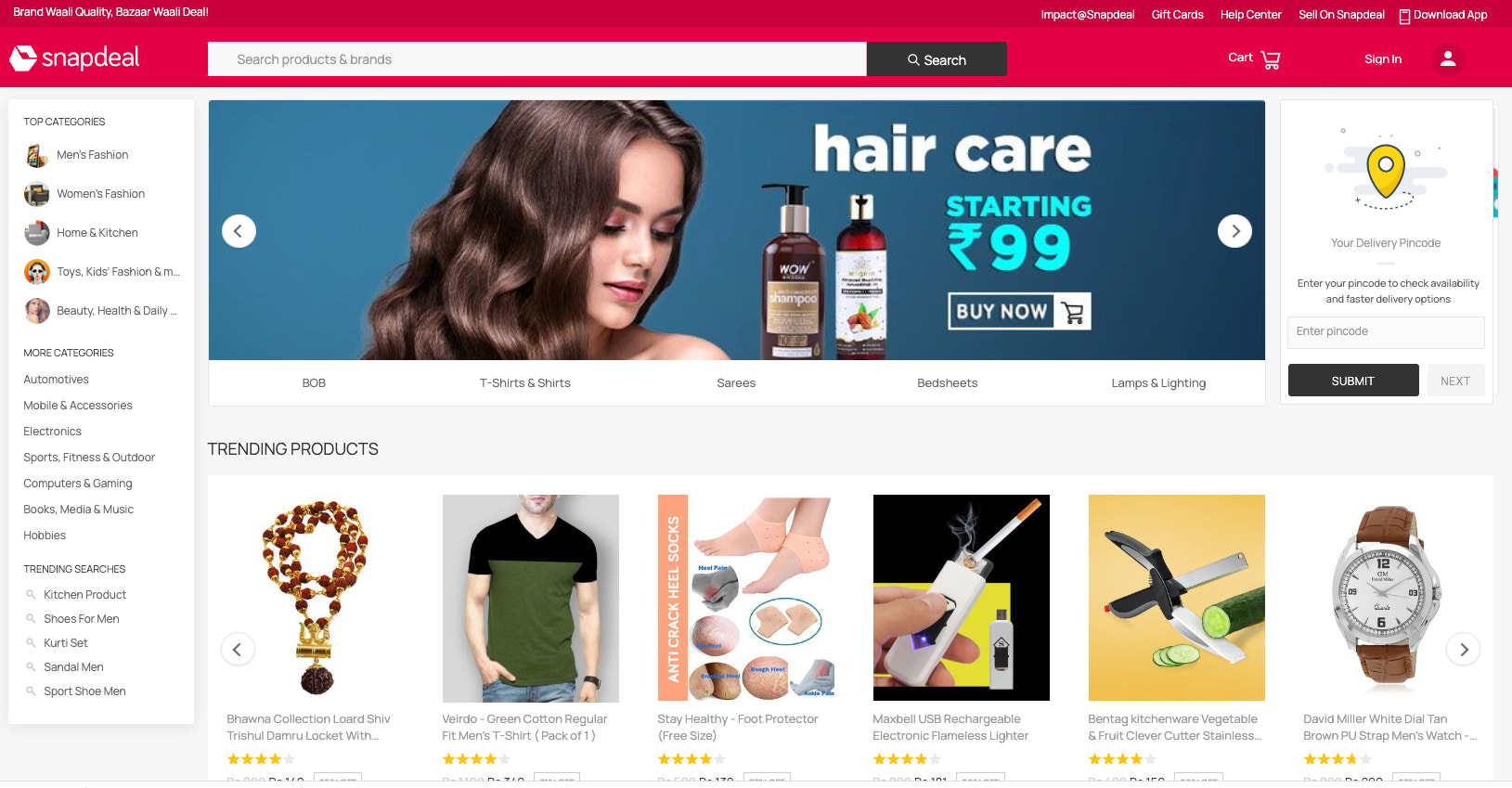snapdeal home page