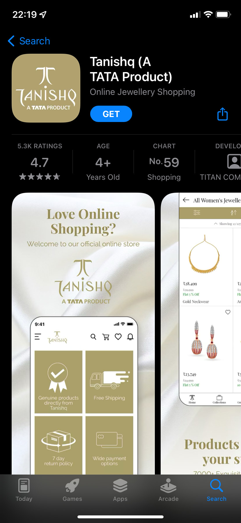 jewellery mobile commerce tanishq app