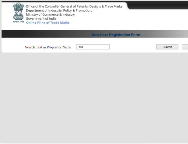 step 2 - trademark registration application