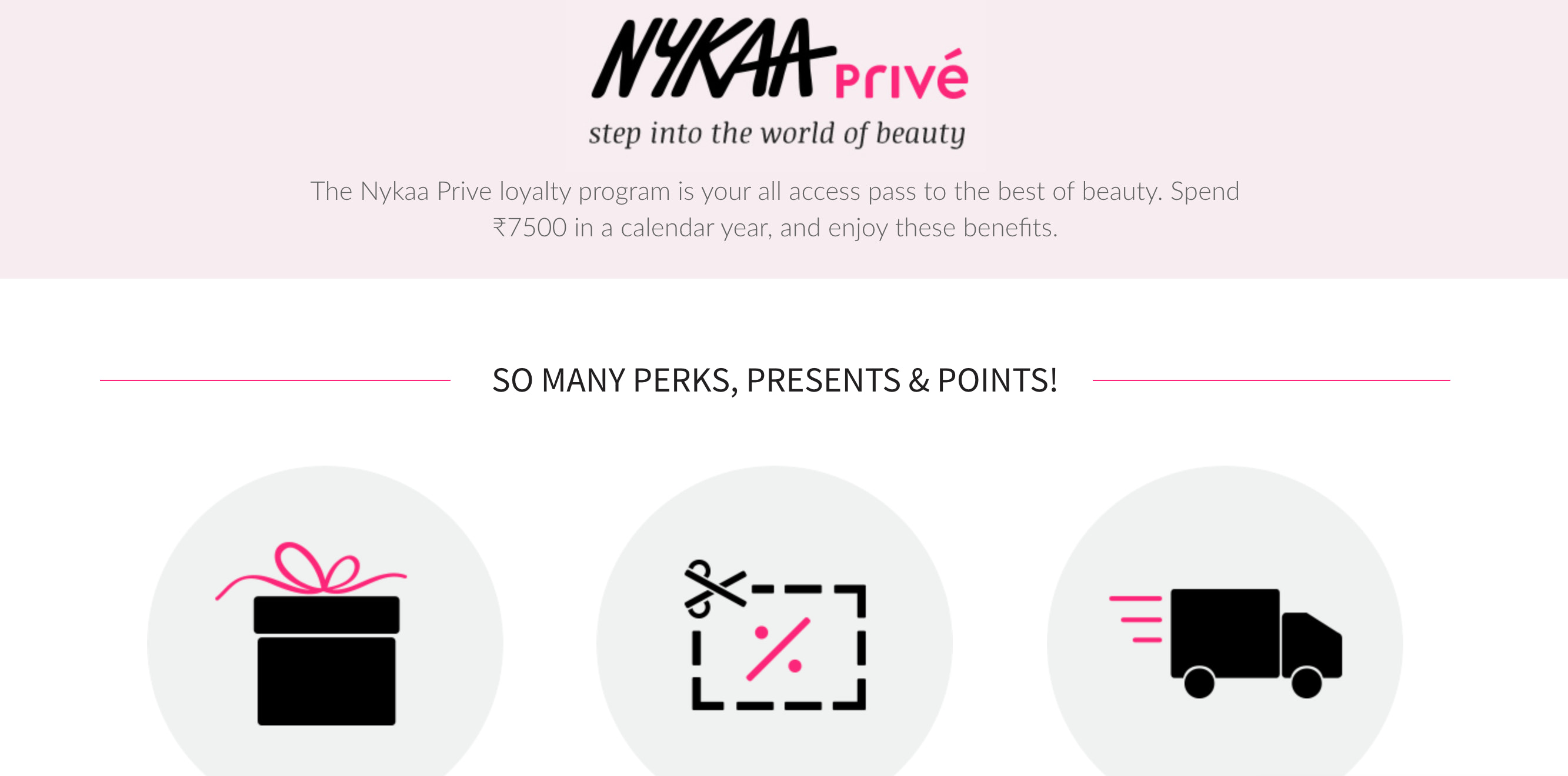 nykaa prive - customer loyalty program example 