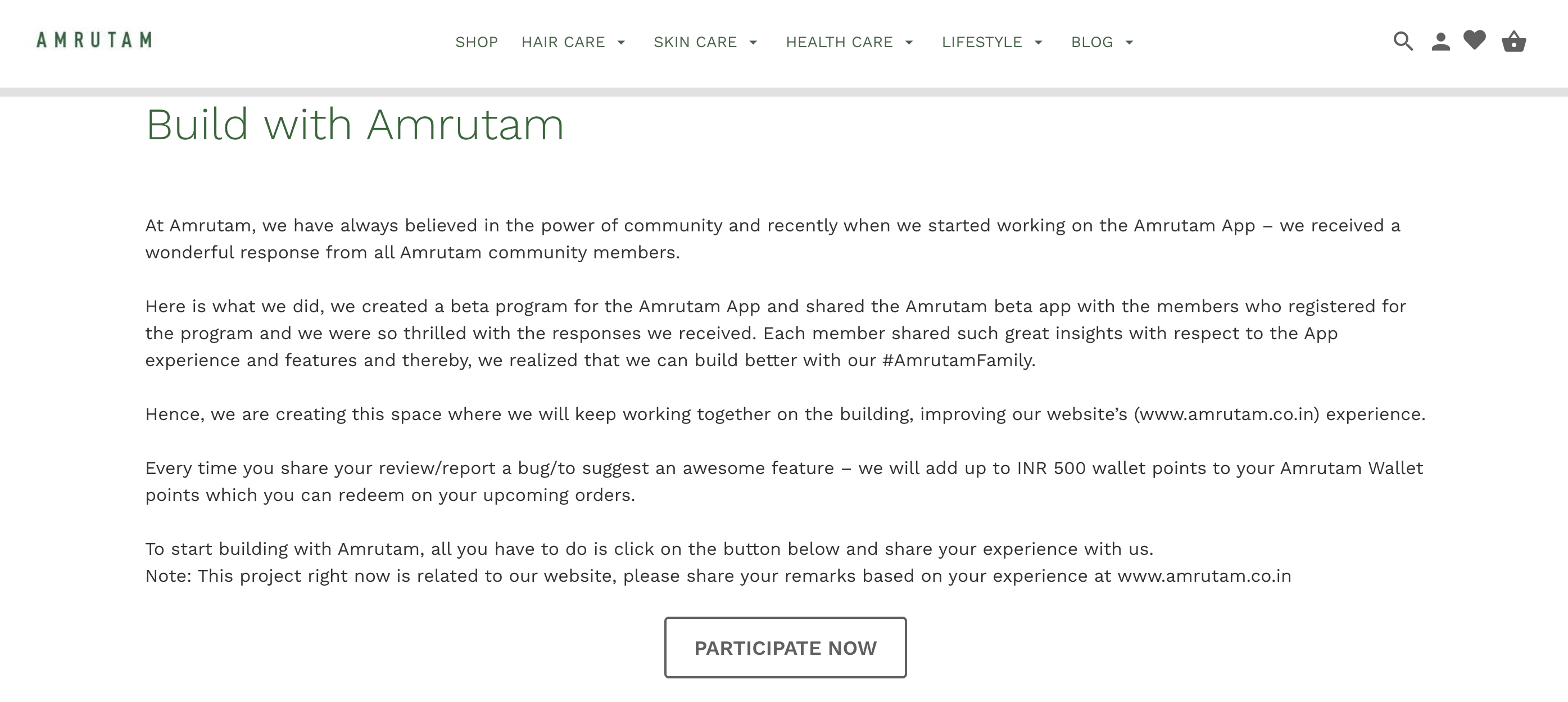 amrutam - ecommerce community