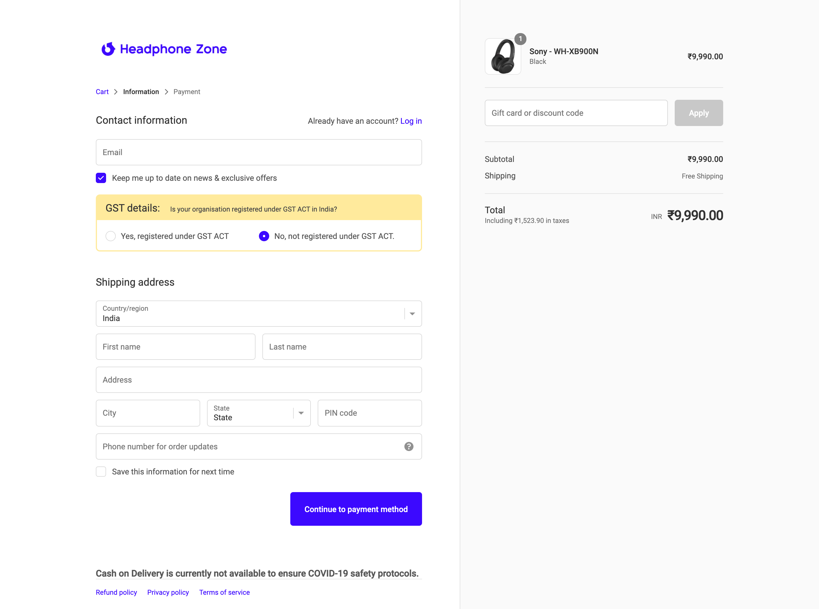 checkout page design to reduce cart abandonment