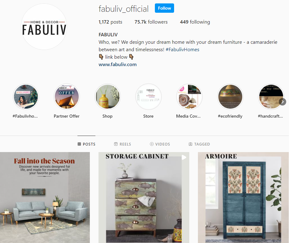 Fabuliv Instagram profile