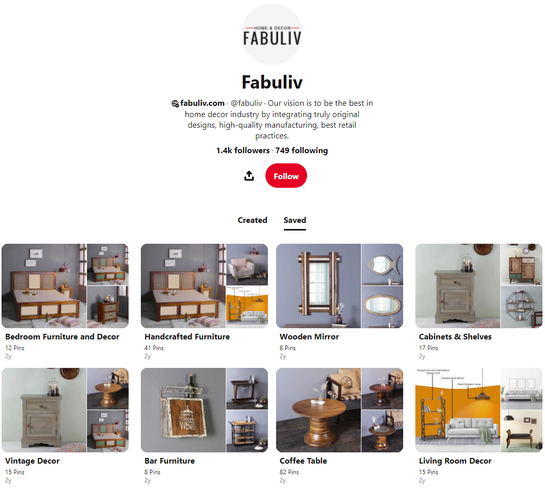 Fabuliv Pinterest profile