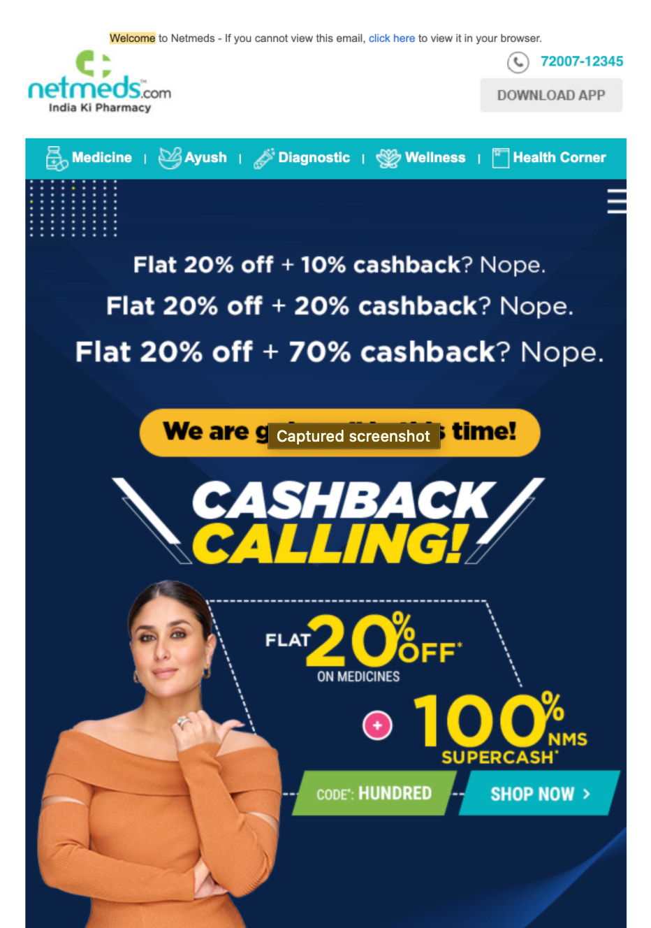 netmeds ecommerce welcome emails