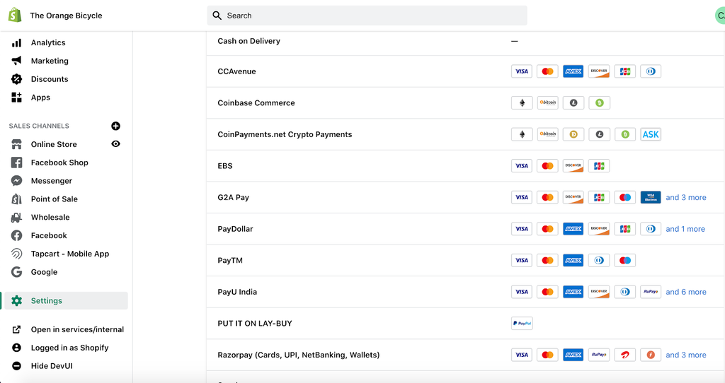 third party payment modes on shopify