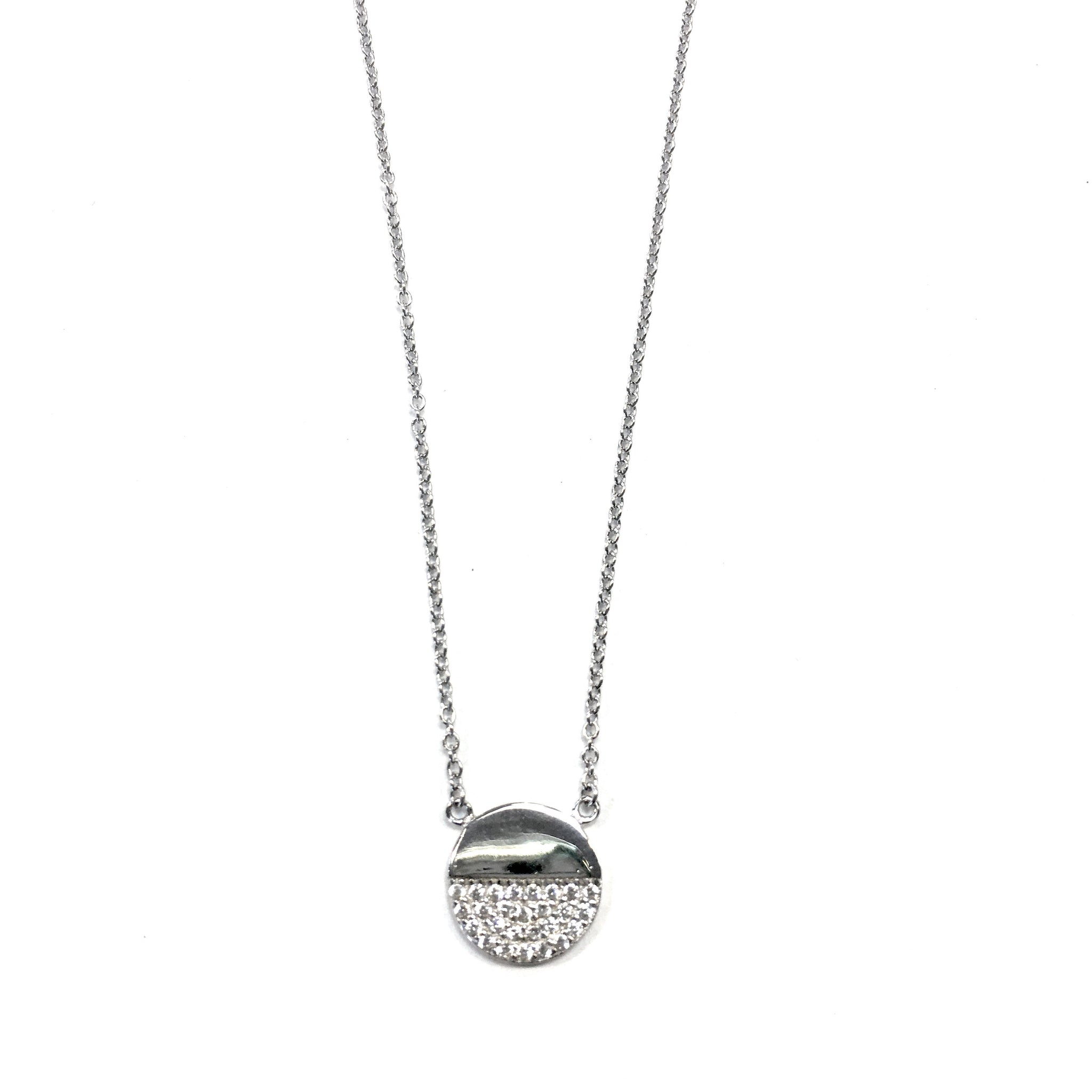 DLUXCA Stainless Steel Multiple Round Circle Open Disc Cable Double Layer Stack Necklace | WA-2054