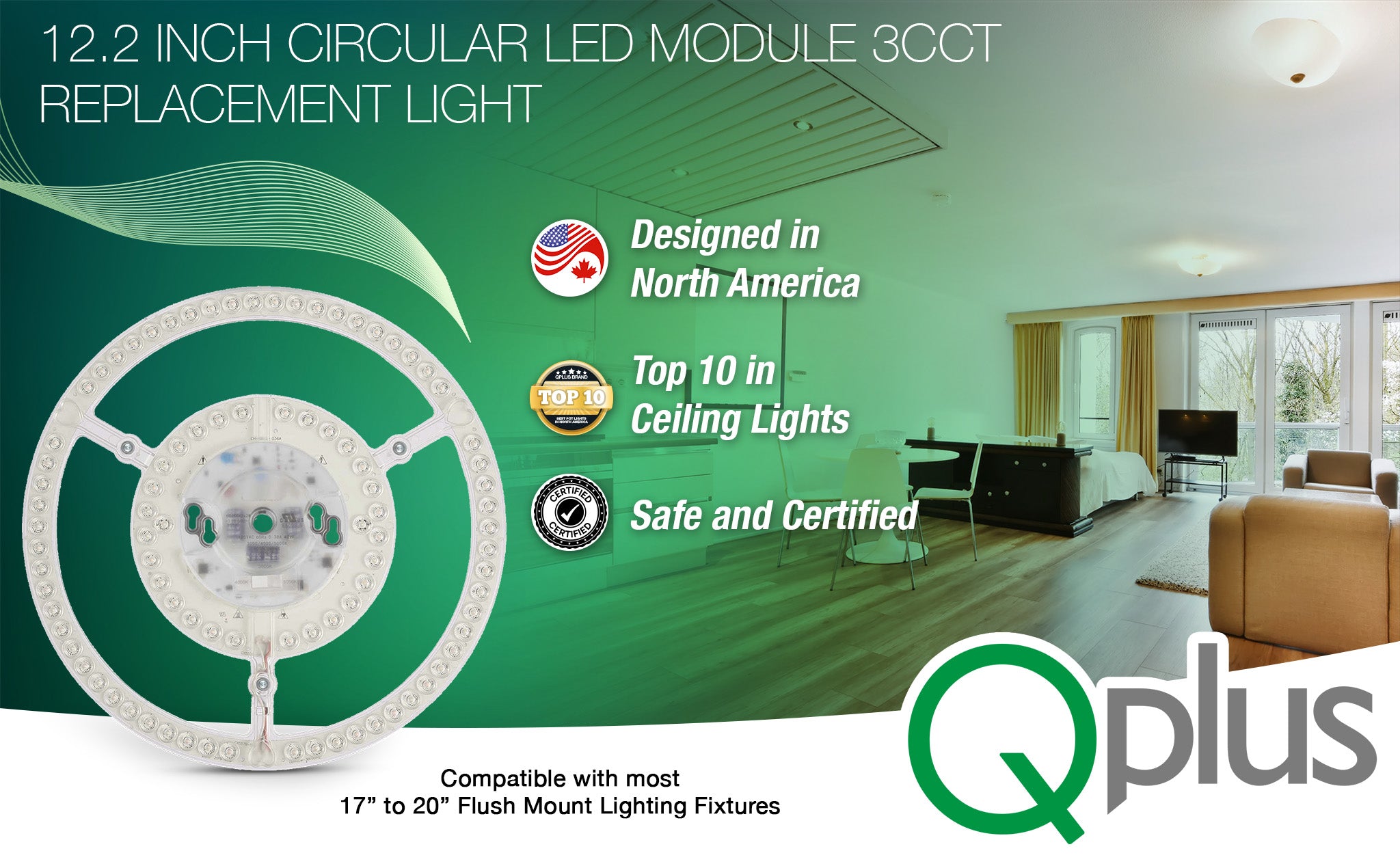 12.2 Inch Circular LED Module 3CCT Replacement Light