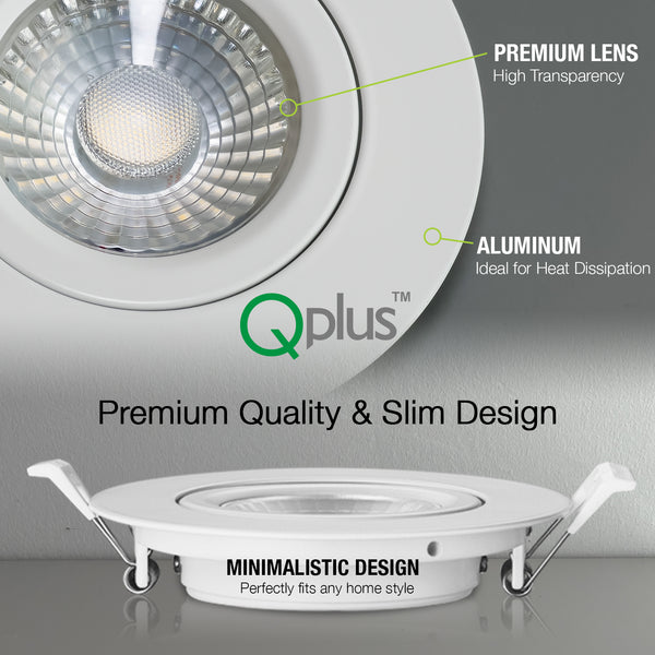 QPlus Inch Gimbal LED Recessed Pot Light with the Metal Junction Box