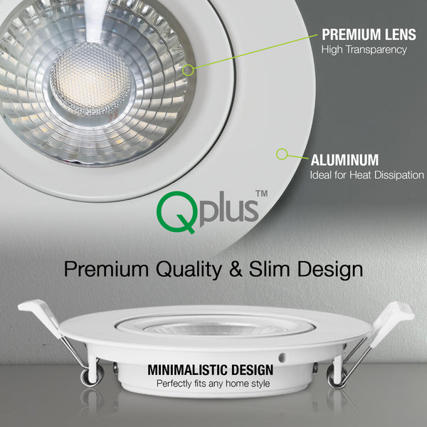Qplus Narrow Gimbal LED Pot Lights Features