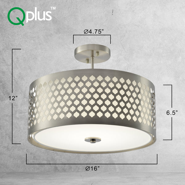 QPlus Élégant 5CCT LED à changement de couleur semi-encastré Dimensions du luminaire de plafond