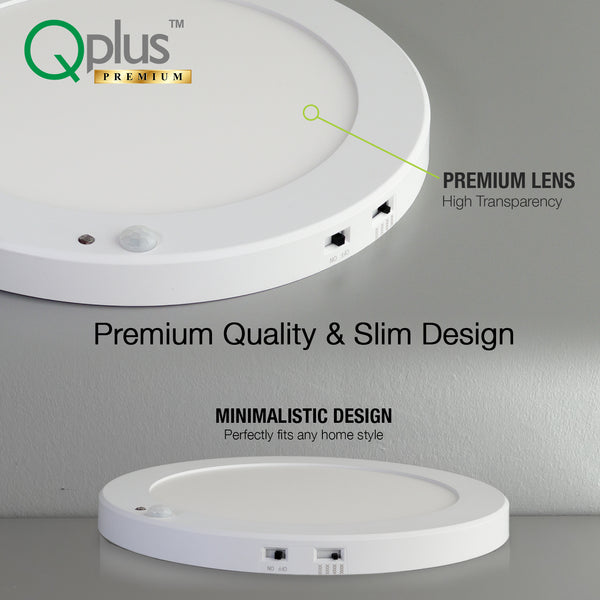 QPlus 9 Inch Adjustable Multi Color Temperature LED Motion Sensor Flush Mount 16W (White, Silver & Bronze) Features