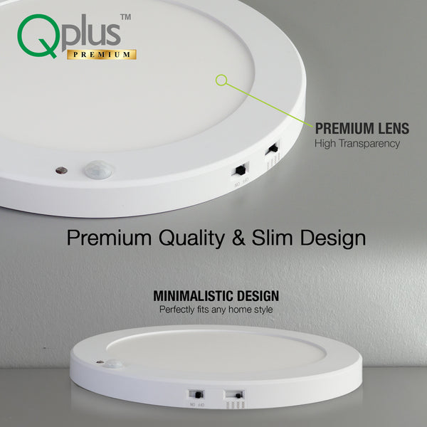 QPlus 9 pouces réglable multi couleur température LED détecteur de mouvement encastré 16 W (blanc, argent et bronze) caractéristiques