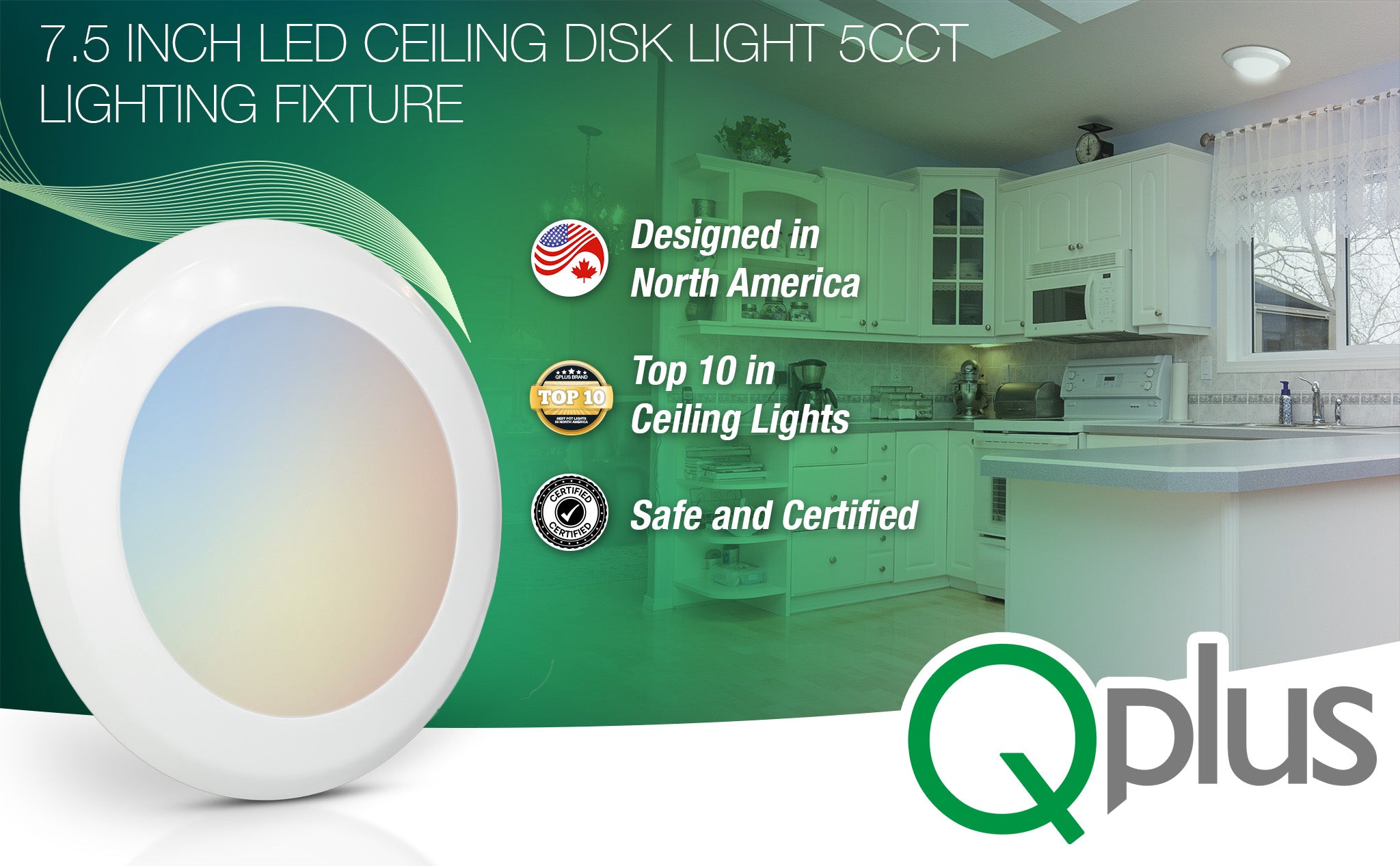 7.5 Inch LED Ceiling Disk Light 5CCT Lighting Fixture