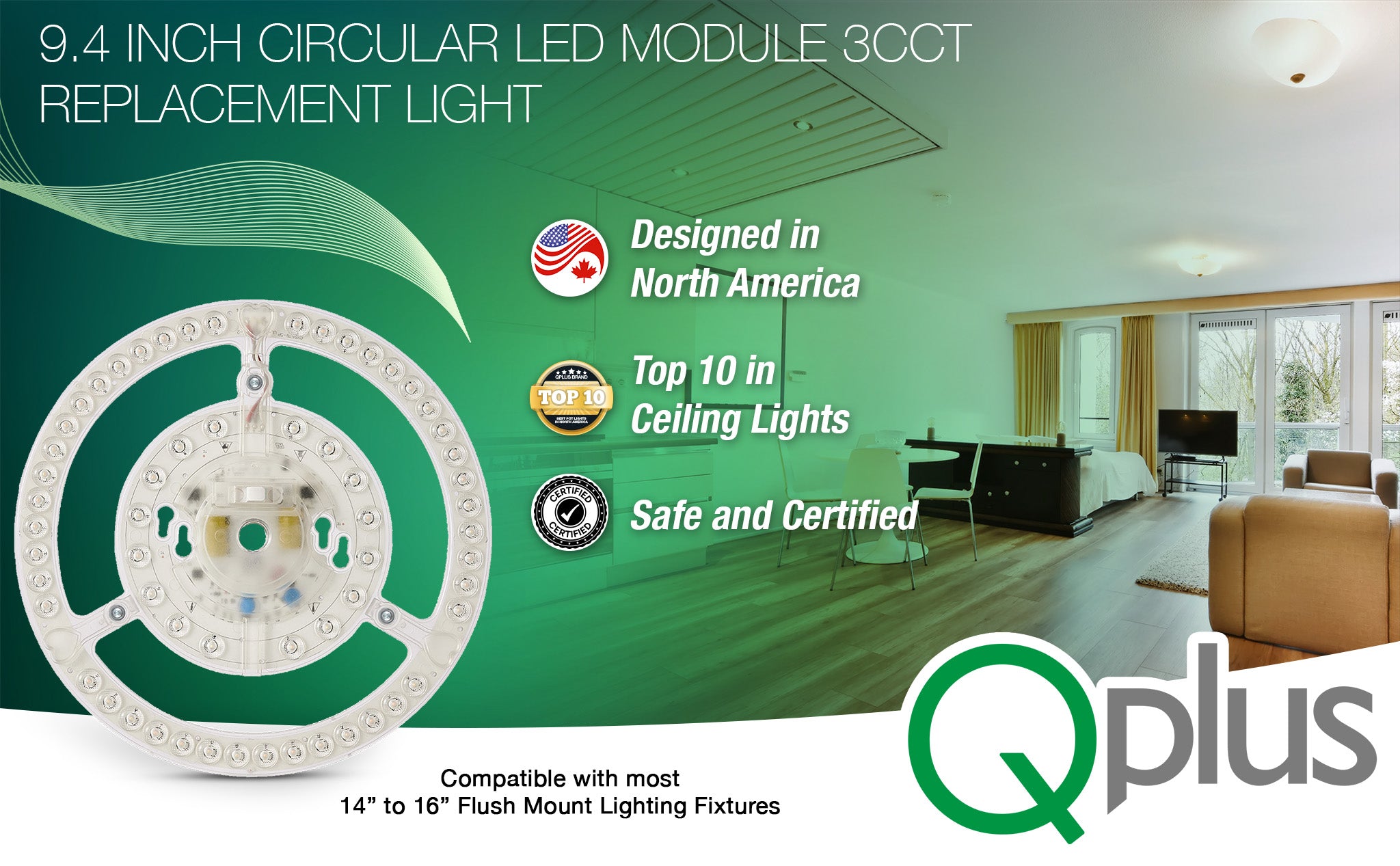 9.4 Inch Circular LED Module 3CCT Replacement Light