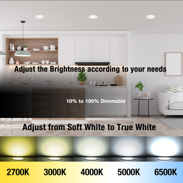 QPlus Pot lumineux LED intelligent et fin de 10,2 cm (WiFi – sans hub) – RVB 16 millions de couleurs et blanc réglable, températures de couleur de 2 700 K à 6 500 K