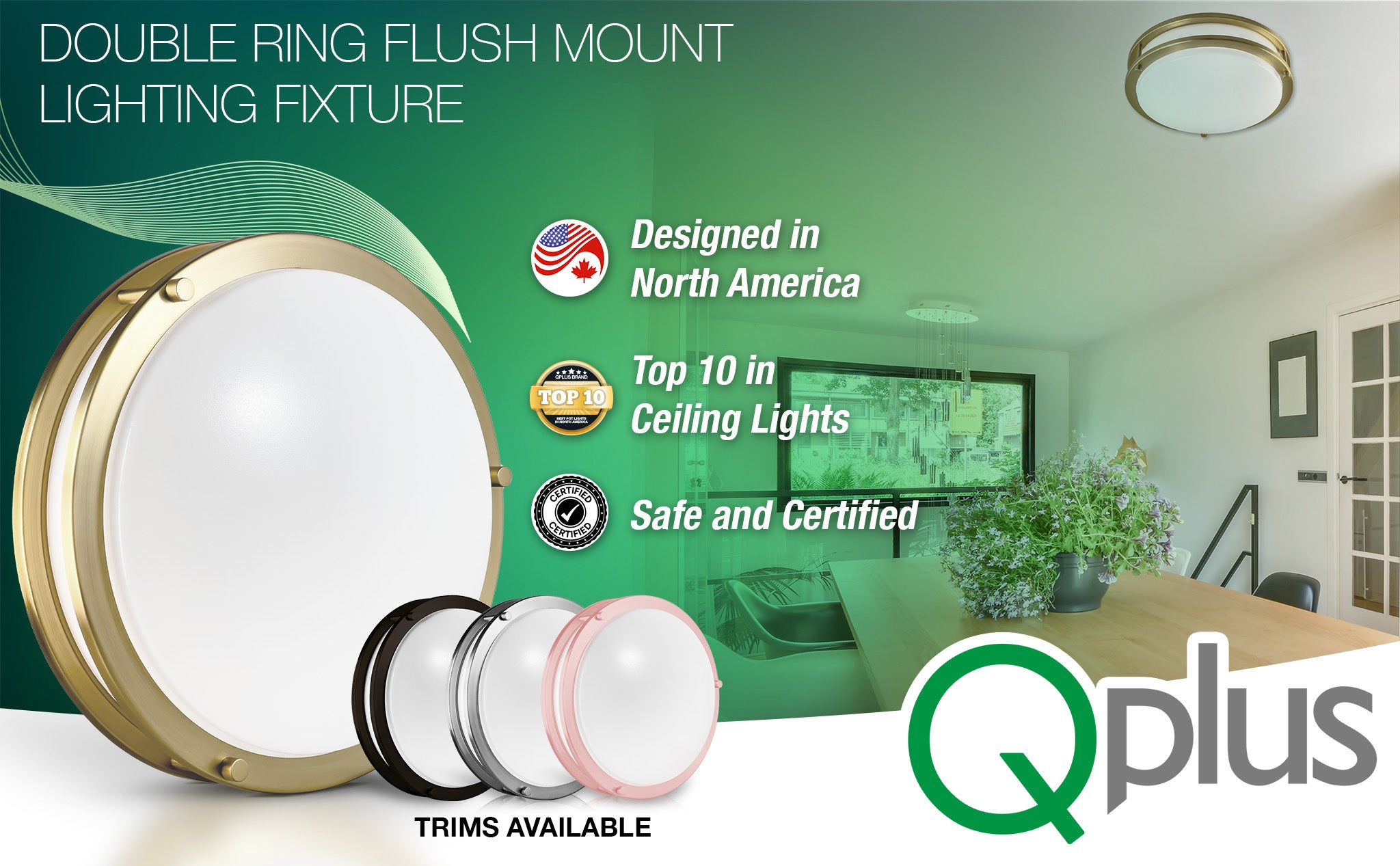 Double Ring Flush Mount