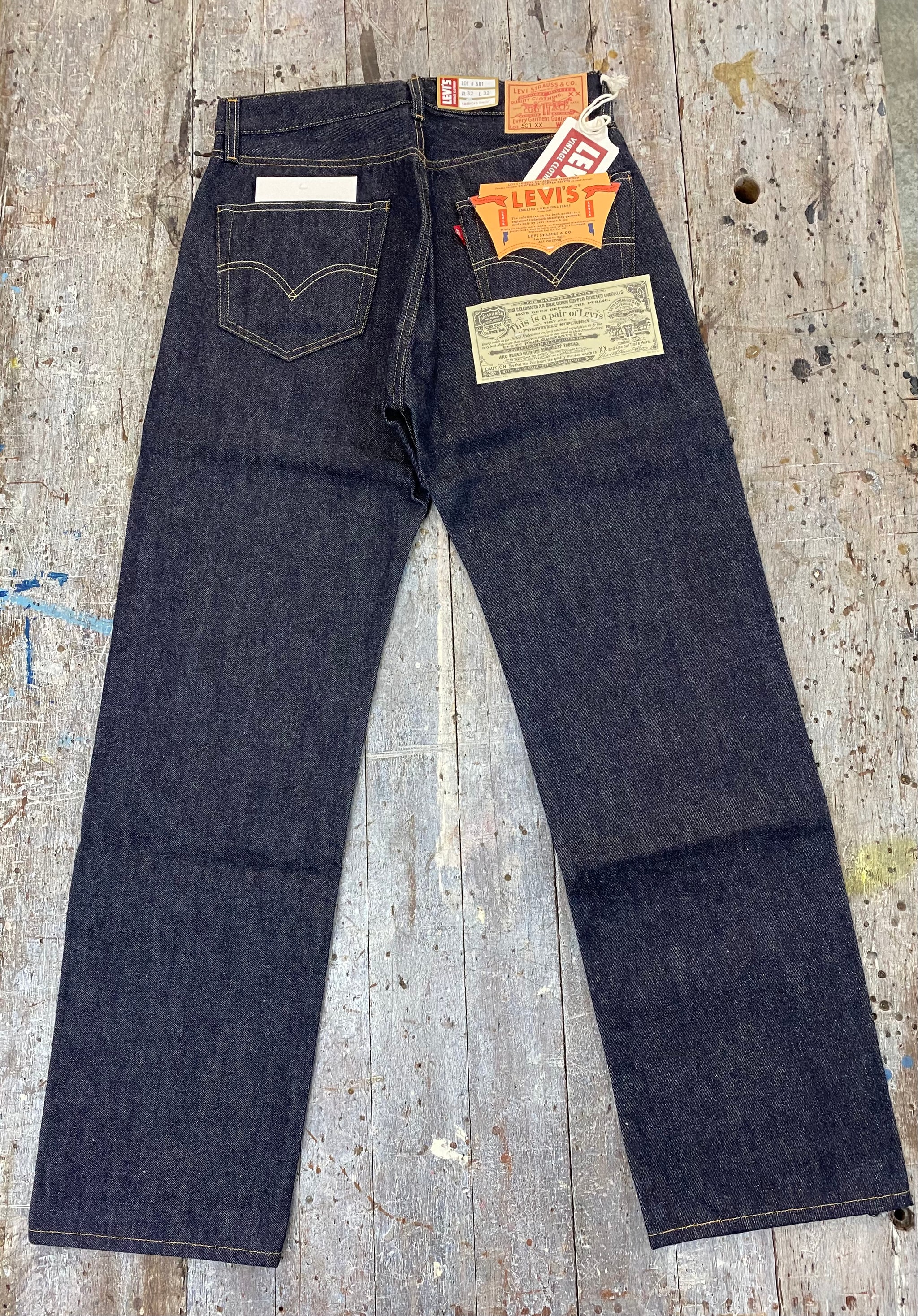 LEVIS VINTAGE CLOTHING 1955 501XX RAW SHRINK TO FIT - Elroy Clothing