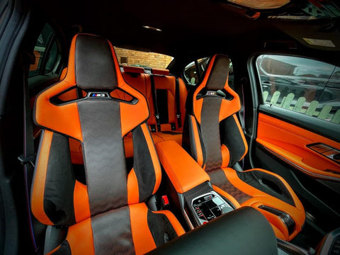 2023 BMW M3 Optional Carbon Bucket Seats in Kayamari Orange