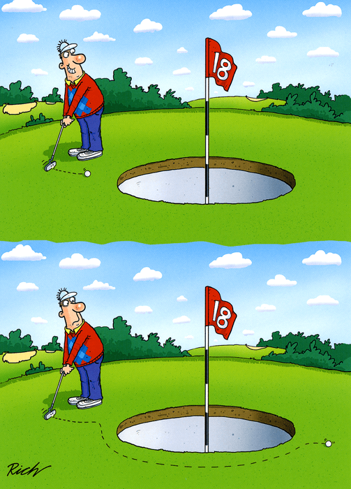 Funny Cards - Large Hole On Golf Green