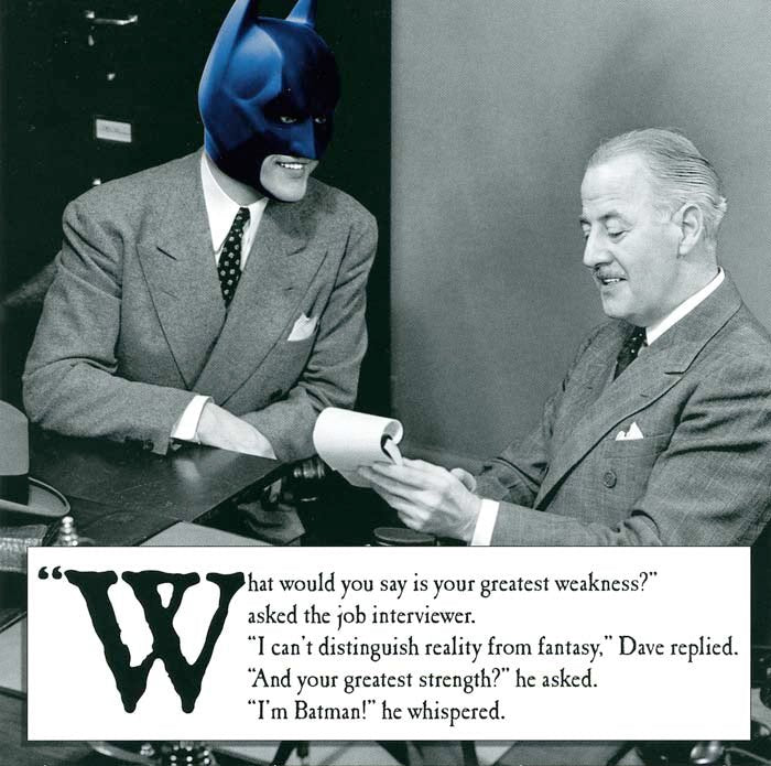 Funny card - Job interview - I'm Batman - On the Ceiling | Comedy Card  Company