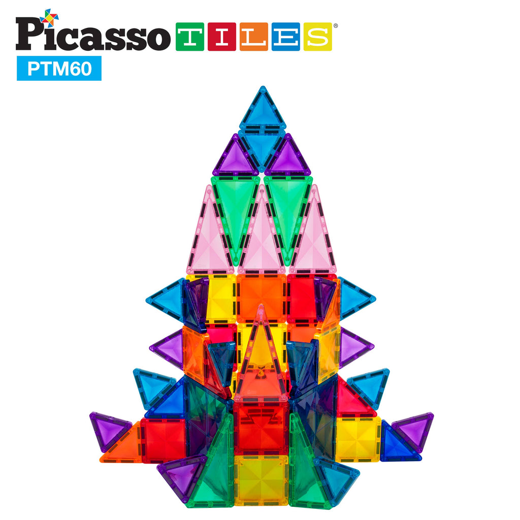 picassotiles 60 piece 3d magnetic building blocks set