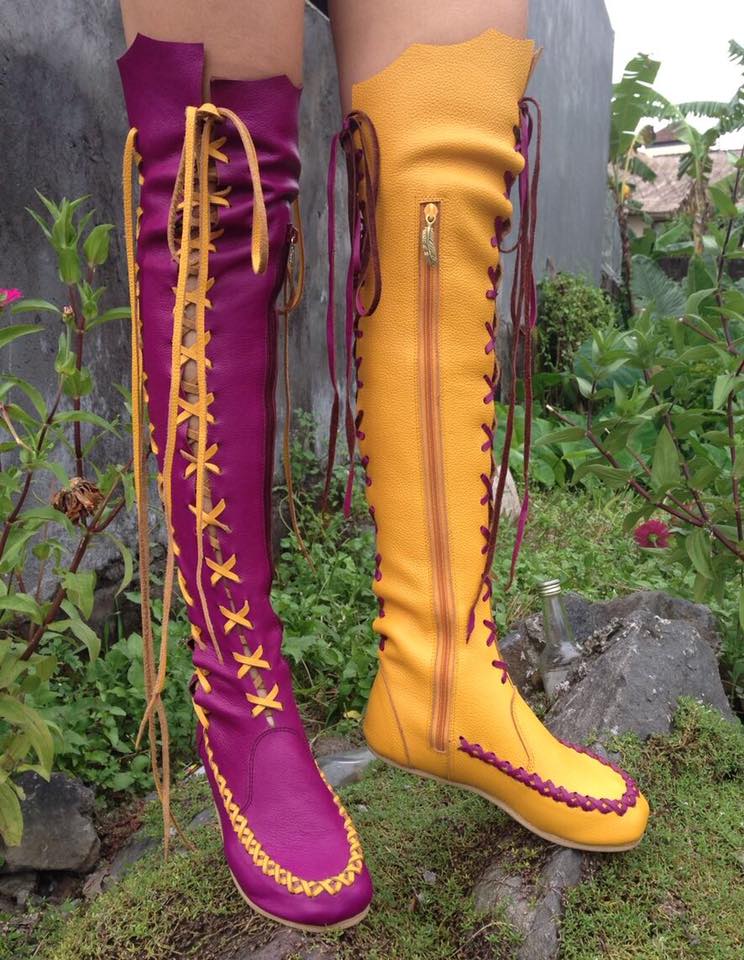 colourful leather boots
