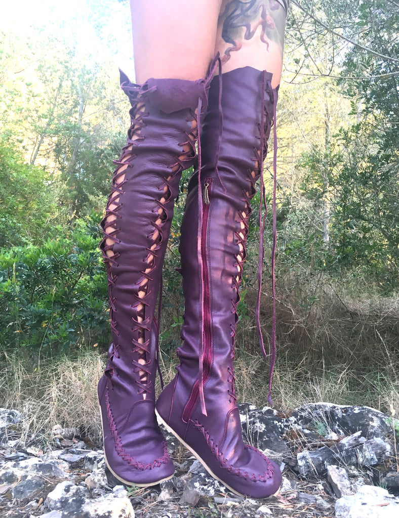 Tall Leather Boots – Brown Over The Knee High Leather Boots For Wom...