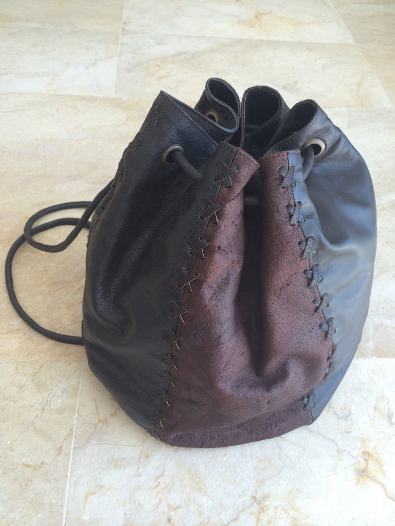 Leather bag - Leather string hand bag and rucksack | Gipsy Dharma