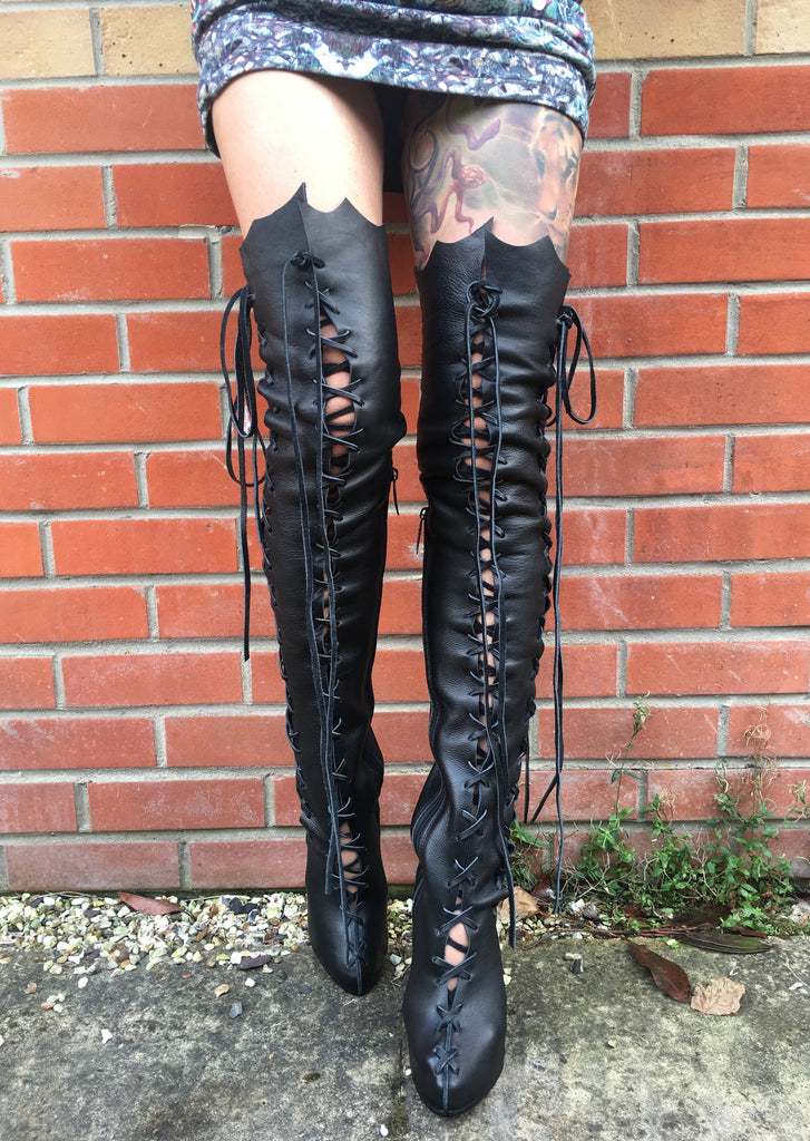 Leather Boots – Black Knee High Leather Boots For Women | Gipsy Dharma