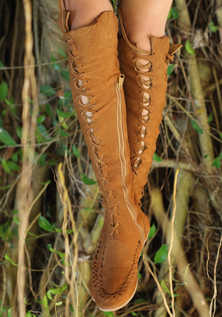 Leather Boots – Ginger Leather Knee High Leather Boots | Gipsy Dharma