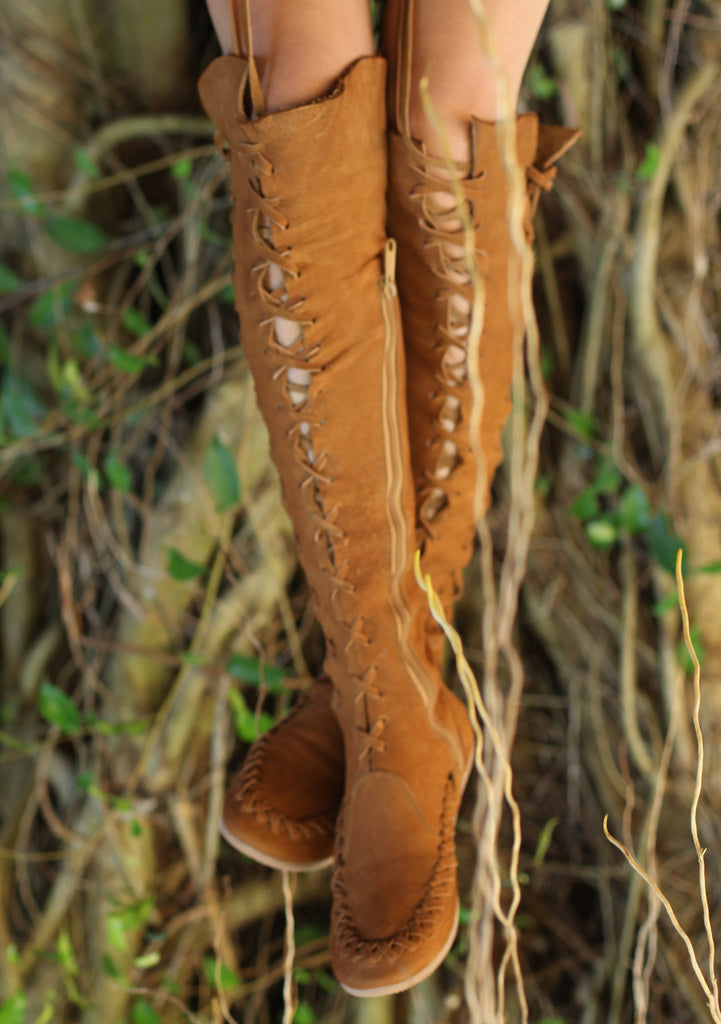 Leather Boots – Ginger Leather Knee High Leather Boots | Gipsy Dharma