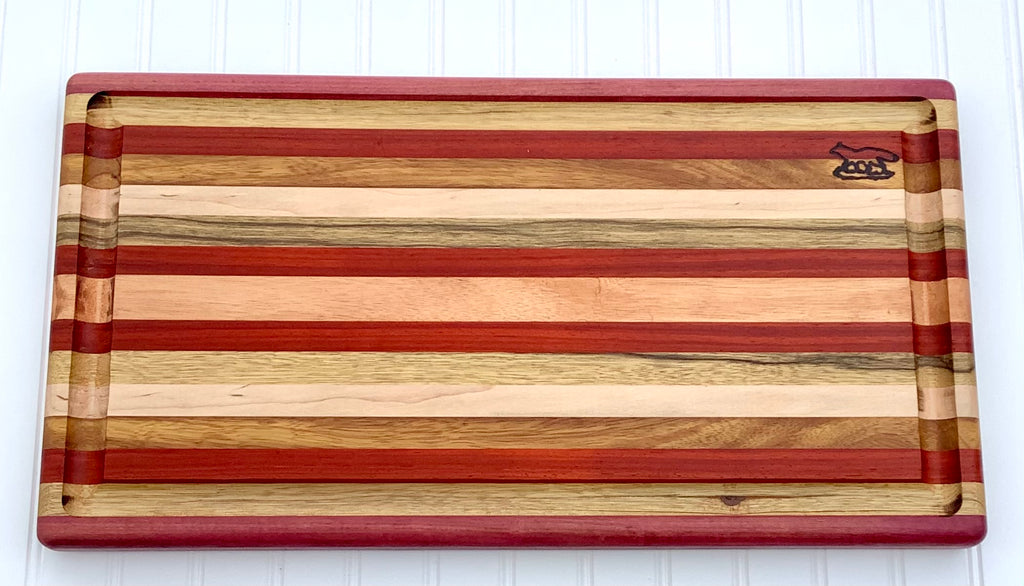 Cutting board-End Grain Canary Wood w/blood trail – Foxcreek Baskets