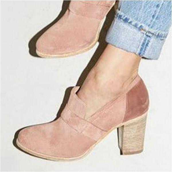 women solid thick heel elegant high heel cute work boots