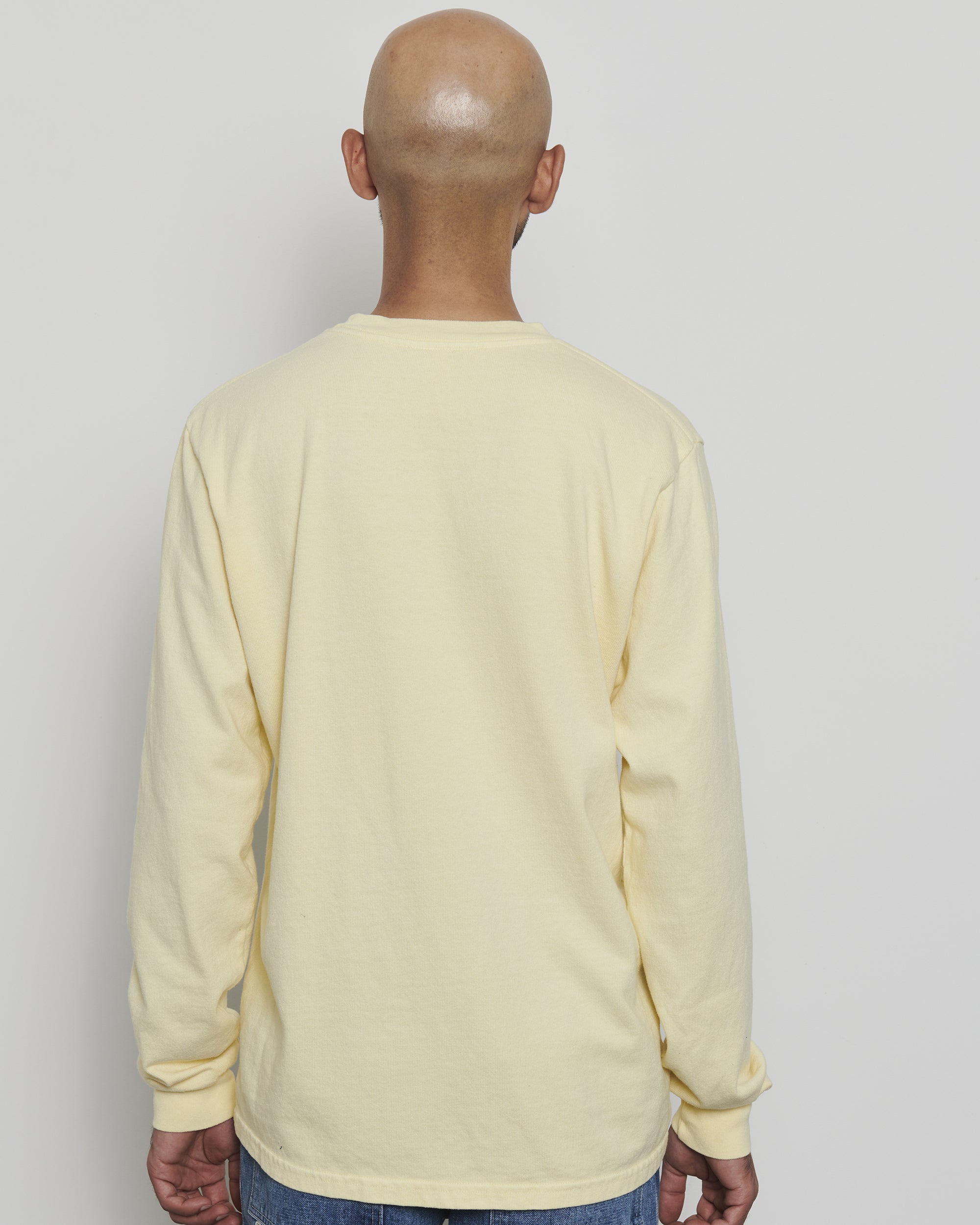 LS Pocket Tee - Pale Yellow