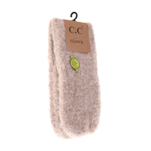 Mixed Tone Boucle C.C Women's Mittens (Beige) - Johnson Livings