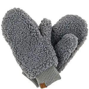 C.C Sherpa Mittens - Grey - Johnson Livings