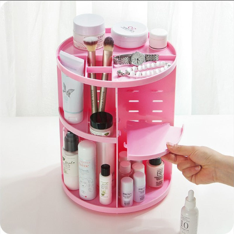 360 Degree Rotating Flexible Cosmetics Makeup Storage Organizer