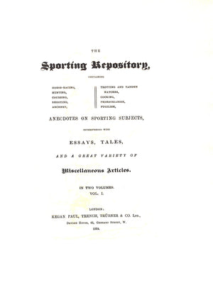 "The Sporting Repository: Anecdotes on Sporting Subjects" Ltd Edition No.5/50