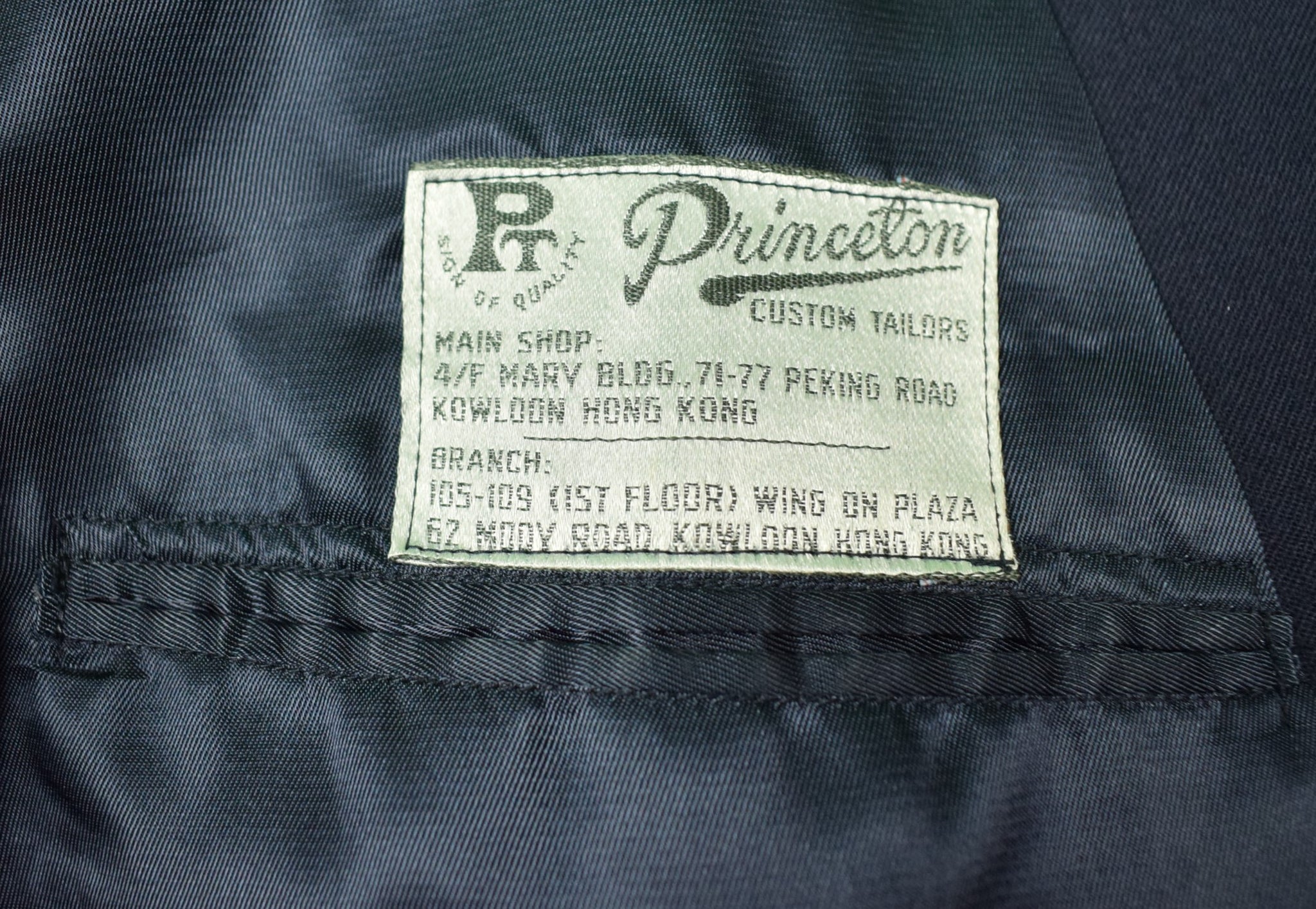 Princeton Tailors of Hong Kong Flannel DB Navy Blazer Sz 38L