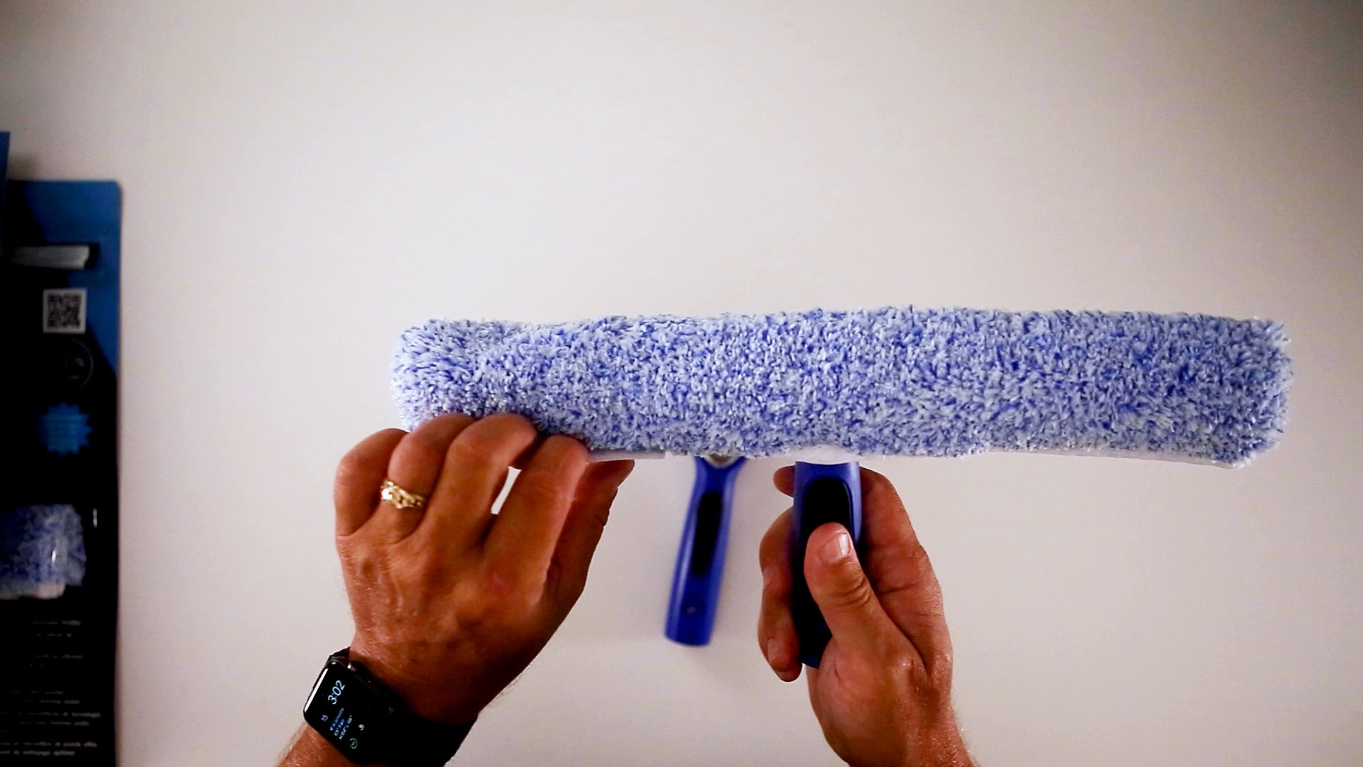 Ettore ProGrip Microfiber Sponge - Blue, Heavy Duty, Antimicrobial