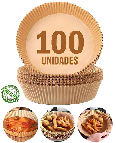 [100 Unidades] Formas Descartáveis para Assar Cozinhar Antiaderente para Airfryer