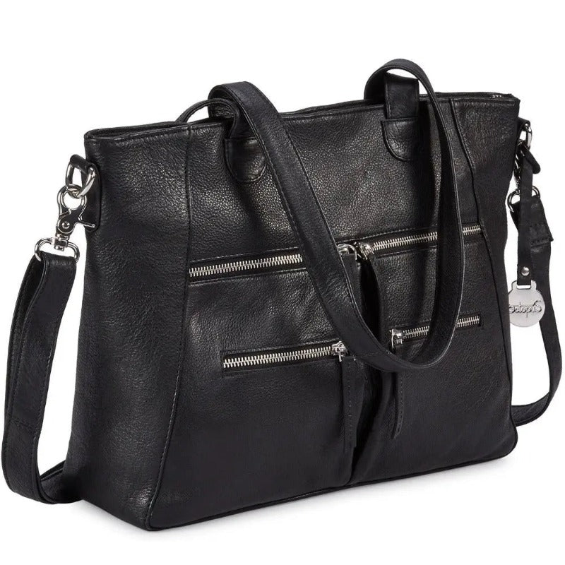 Billede af Style Holland i sort. Lækker stor lædertaske til arbejde / rejser / skole