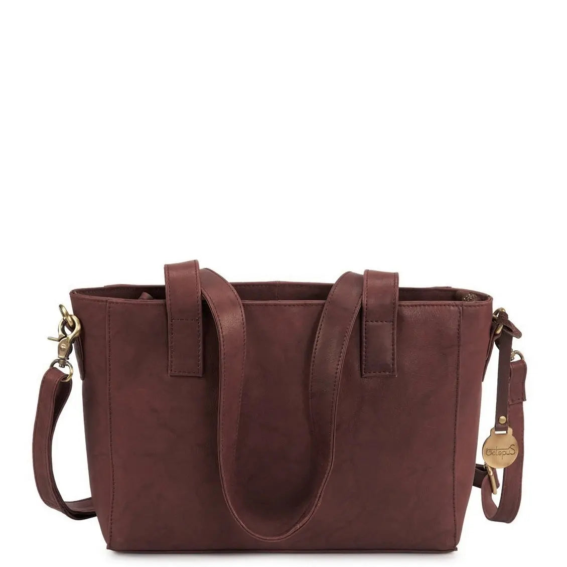 Billede af Style Leeds: Flot mørkebrun lædertaske (KUN ET STK. PÅ LAGER). Smuk og klassisk shopper, hånd, skulder- og crossovertaske