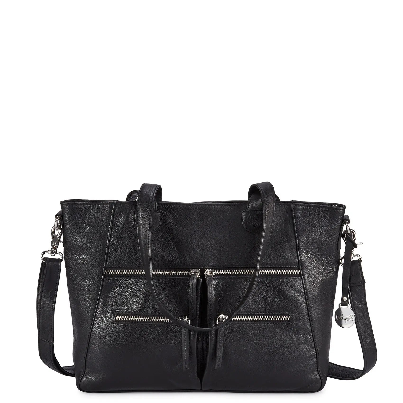 Billede af Style Nimbus i sort. Fantastisk smuk lædertaske, til hånd, skulder & crossbody, i mellemstørrelse