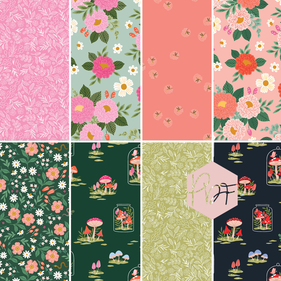 EM203-LP1 Garden & Globe - Floral Toss - Light Pink Fabric