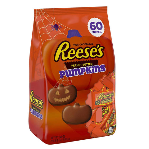 Bag of Reese's pumpkin peanut butter cups