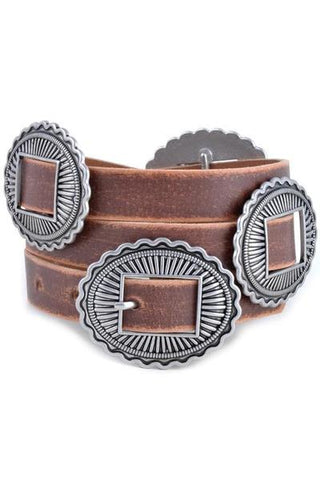 Concho leather belt