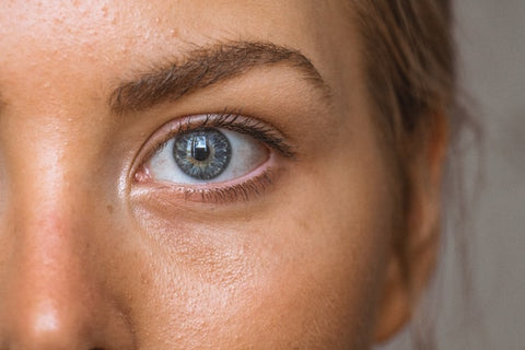 Close-up photo of woman's eye and brow